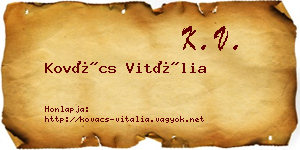 Kovács Vitália névjegykártya